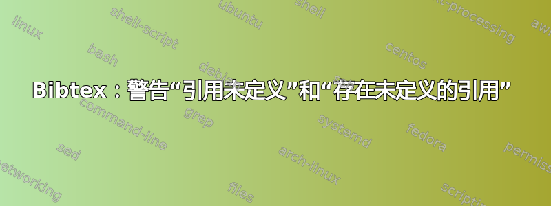 Bibtex：警告“引用未定义”和“存在未定义的引用”