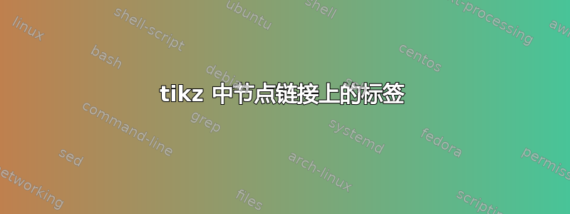 tikz 中节点链接上的标签