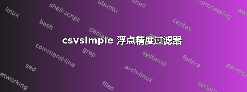 csvsimple 浮点精度过滤器