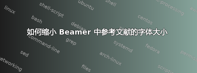 如何缩小 Beamer 中参考文献的字体大小