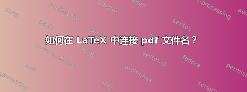 如何在 LaTeX 中连接 pdf 文件名？