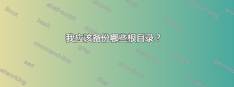 我应该备份哪些根目录？ 