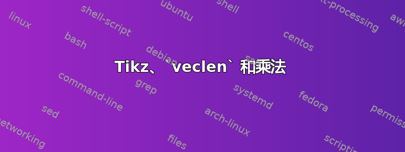 Tikz、`veclen` 和乘法