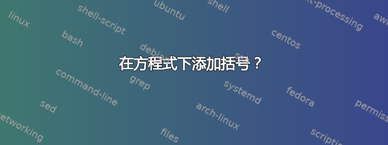 在方程式下添加括号？