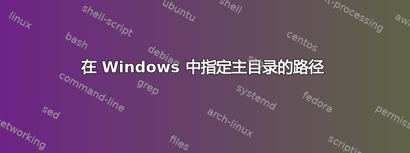 在 Windows 中指定主目录的路径