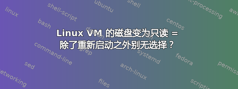 Linux VM 的磁盘变为只读 = 除了重新启动之外别无选择？