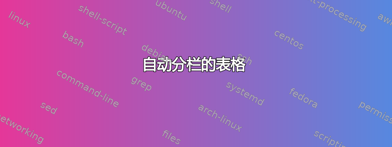 自动分栏的表格