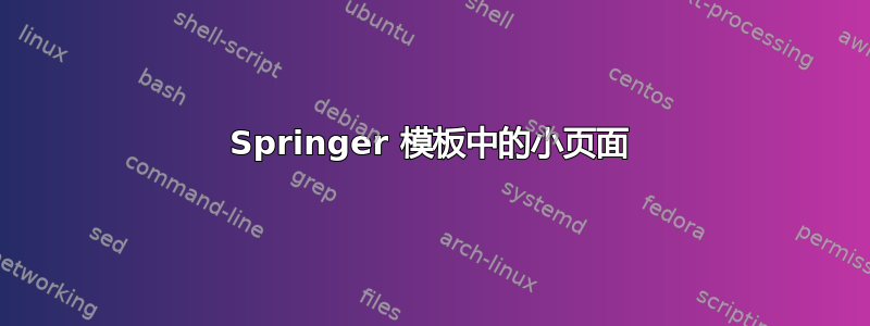 Springer 模板中的小页面