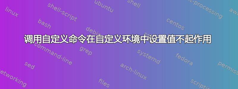 调用自定义命令在自定义环境中设置值不起作用