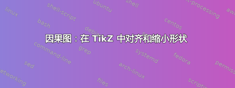 因果图：在 TikZ 中对齐和缩小形状