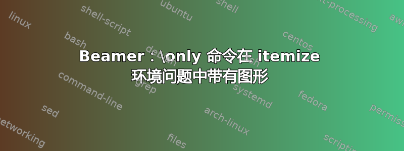 Beamer：\only 命令在 itemize 环境问题中带有图形