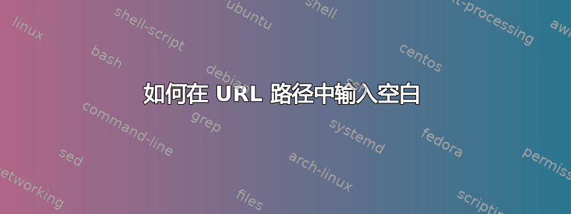 如何在 URL 路径中输入空白