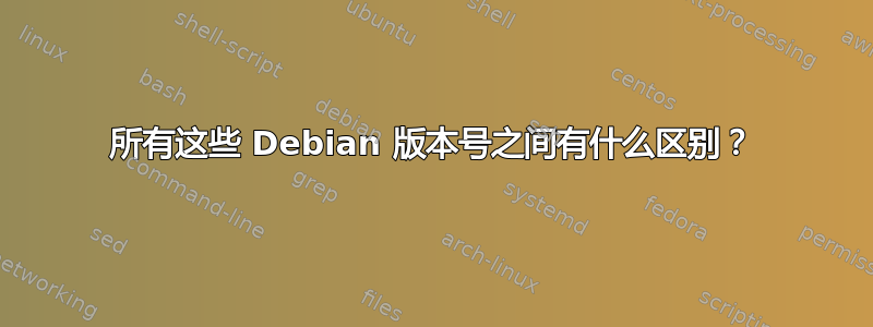 所有这些 Debian 版本号之间有什么区别？