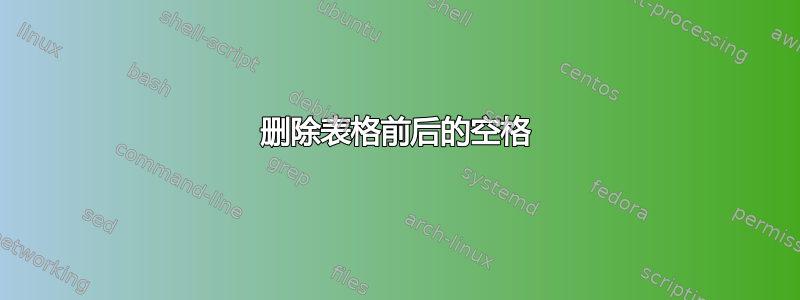 删除表格前后的空格