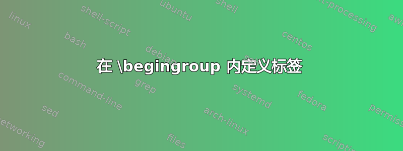 在 \begingroup 内定义标签