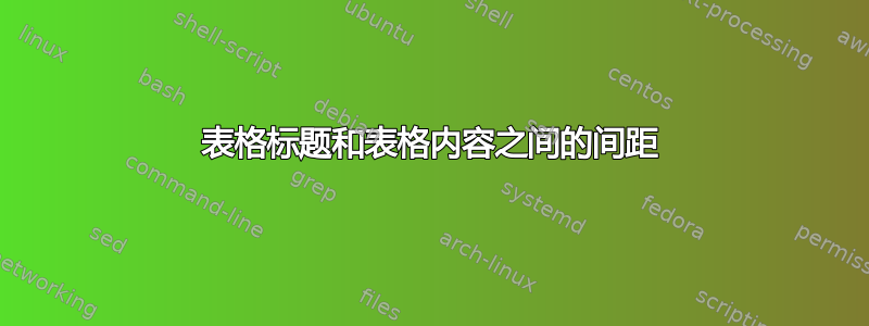 表格标题和表格内容之间的间距