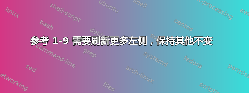 参考 1-9 需要刷新更多左侧，保持其他不变 