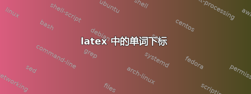 latex 中的单词下标