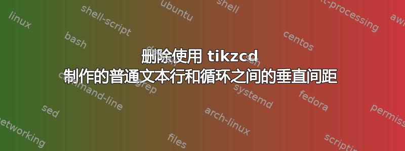 删除使用 tikzcd 制作的普通文本行和循环之间的垂直间距