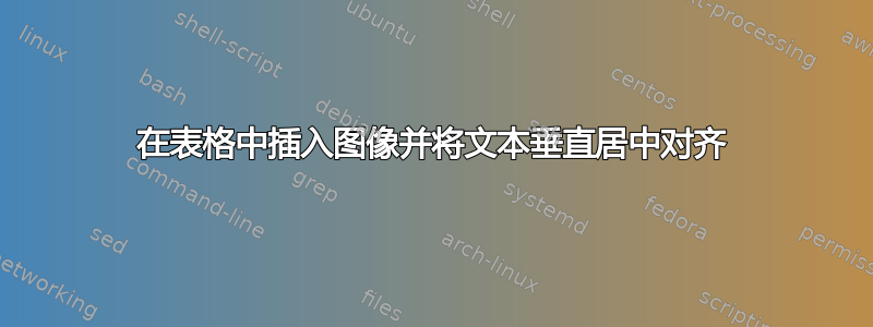 在表格中插入图像并将文本垂直居中对齐