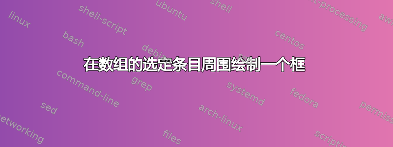 在数组的选定条目周围绘制一个框