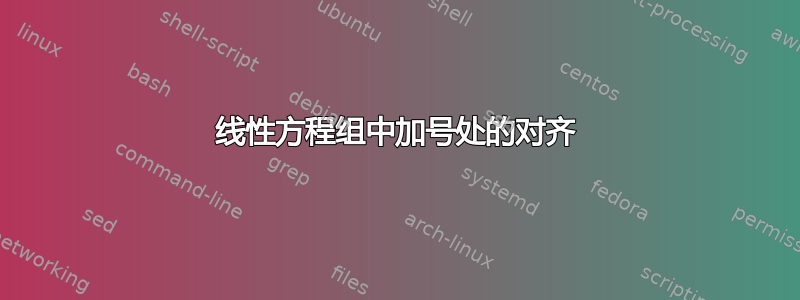 线性方程组中加号处的对齐