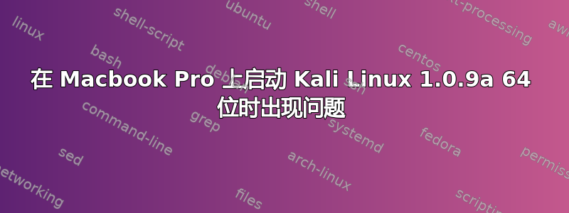 在 Macbook Pro 上启动 Kali Linux 1.0.9a 64 位时出现问题