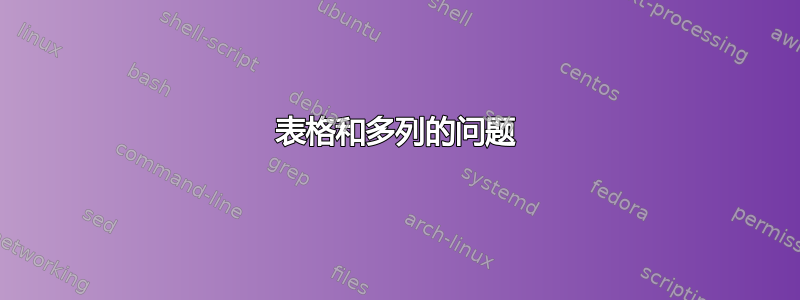 表格和多列的问题