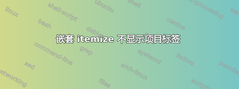 嵌套 itemize 不显示项目标签