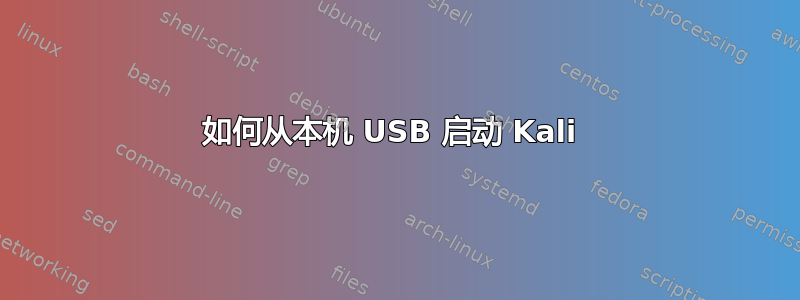 如何从本机 USB 启动 Kali 