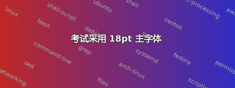 考试采用 18pt 主字体