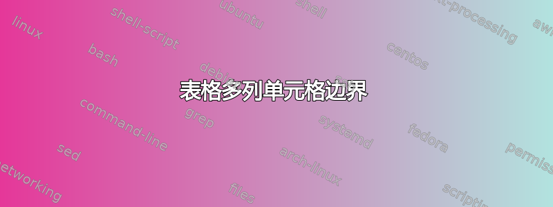 表格多列单元格边界