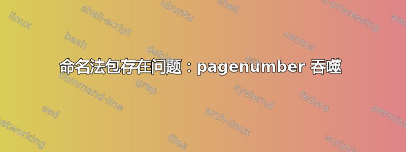 命名法包存在问题：pagenumber 吞噬