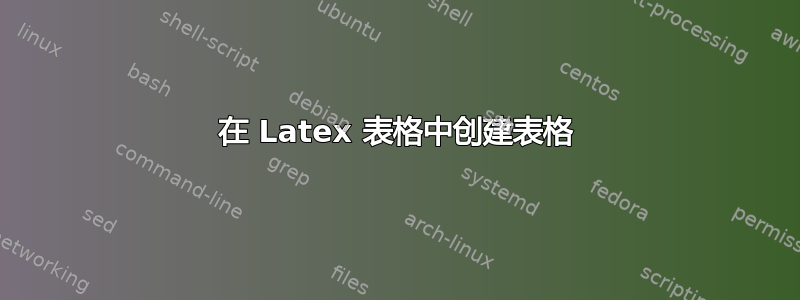 在 Latex 表格中创建表格