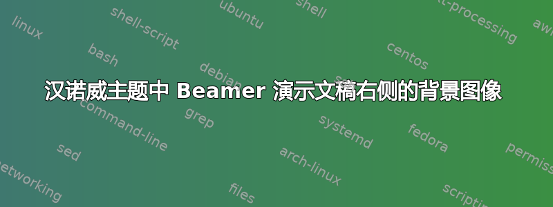 汉诺威主题中 Beamer 演示文稿右侧的背景图像