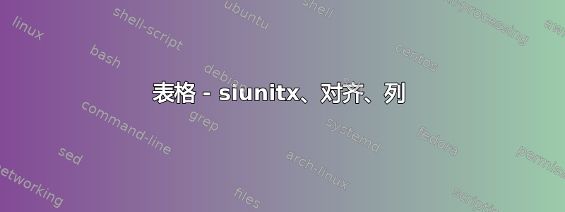 表格 - siunitx、对齐、列