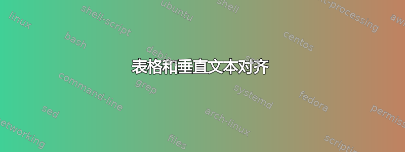 表格和垂直文本对齐