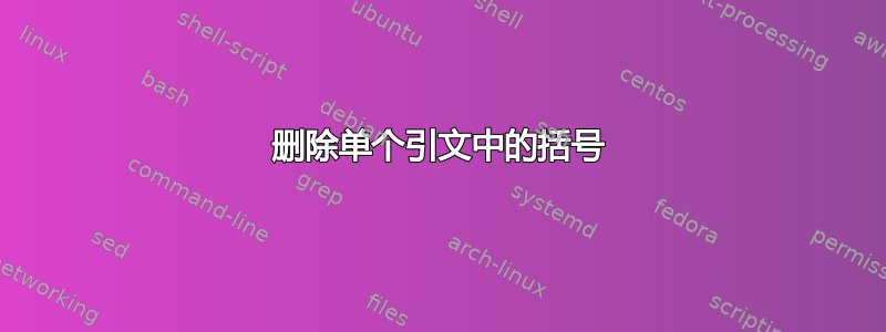 删除单个引文中的括号