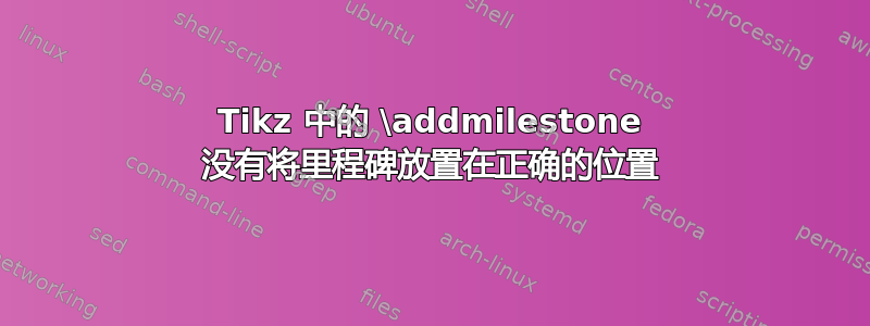 Tikz 中的 \addmilestone 没有将里程碑放置在正确的位置