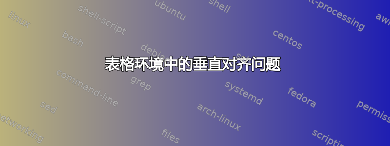 表格环境中的垂直对齐问题