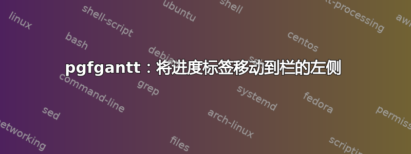 pgfgantt：将进度标签移动到栏的左侧