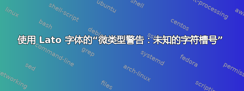 使用 Lato 字体的“微类型警告：未知的字符槽号”