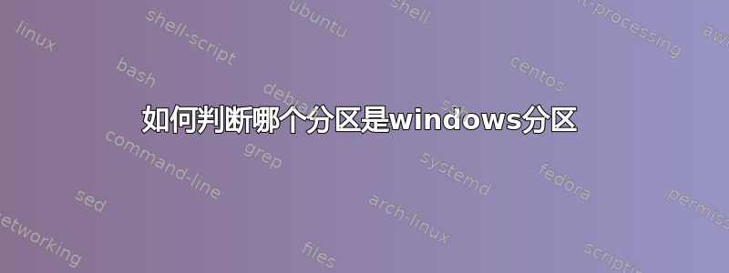 如何判断哪个分区是windows分区