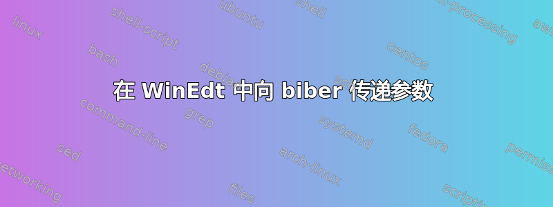 在 WinEdt 中向 biber 传递参数