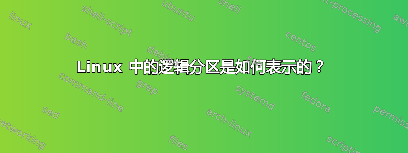 Linux 中的逻辑分区是如何表示的？