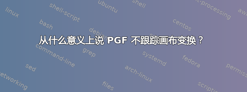 从什么意义上说 PGF 不跟踪画布变换？