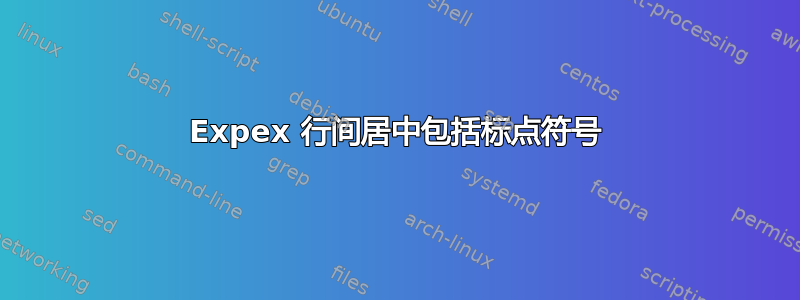 Expex 行间居中包括标点符号