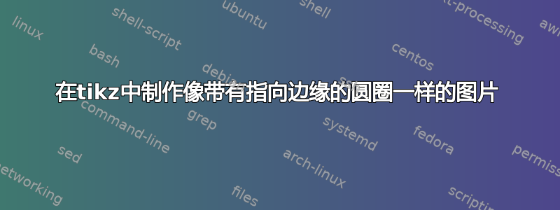 在tikz中制作像带有指向边缘的圆圈一样的图片