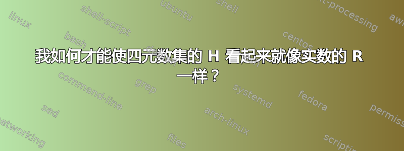 我如何才能使四元数集的 H 看起来就像实数的 R 一样？