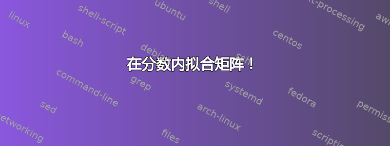 在分数内拟合矩阵！